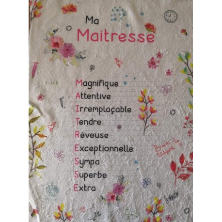 Serviette à main maîtresse fleurie