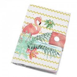 Protège carnet FLAMANTS ROSES