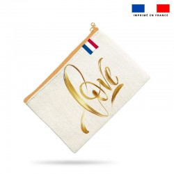 Trousse love sur blanc