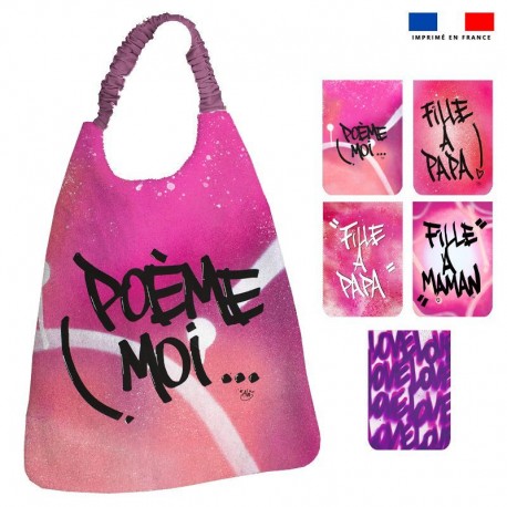 Serviette graffiti rose