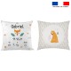 Coussin renard naissance à personnaliser