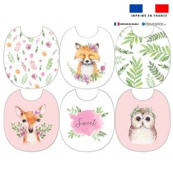 Ensemble de bavoirs animaux fleurie 