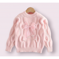 Pull tricot rose