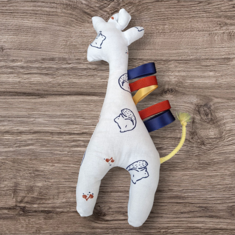 Hochet girafe écureuil blanc